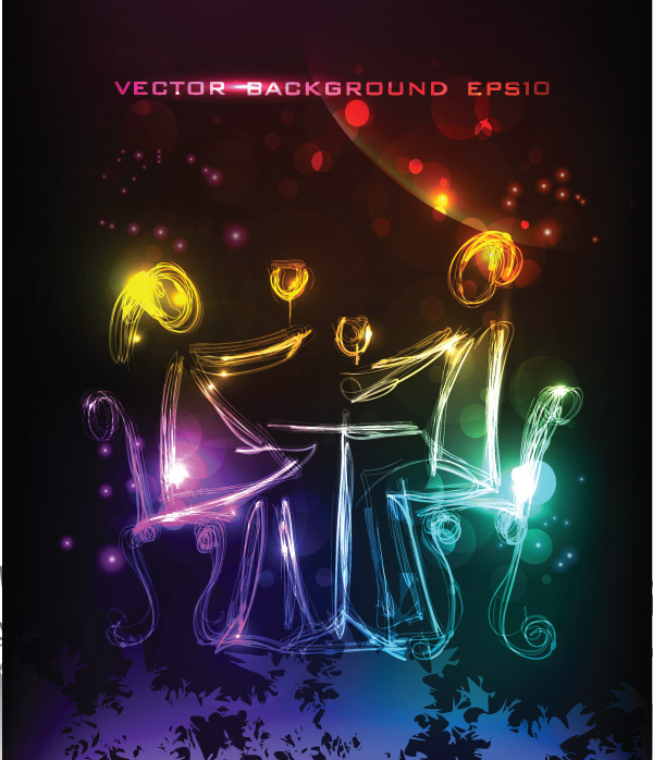 free vector Brilliant neon background 01 vector